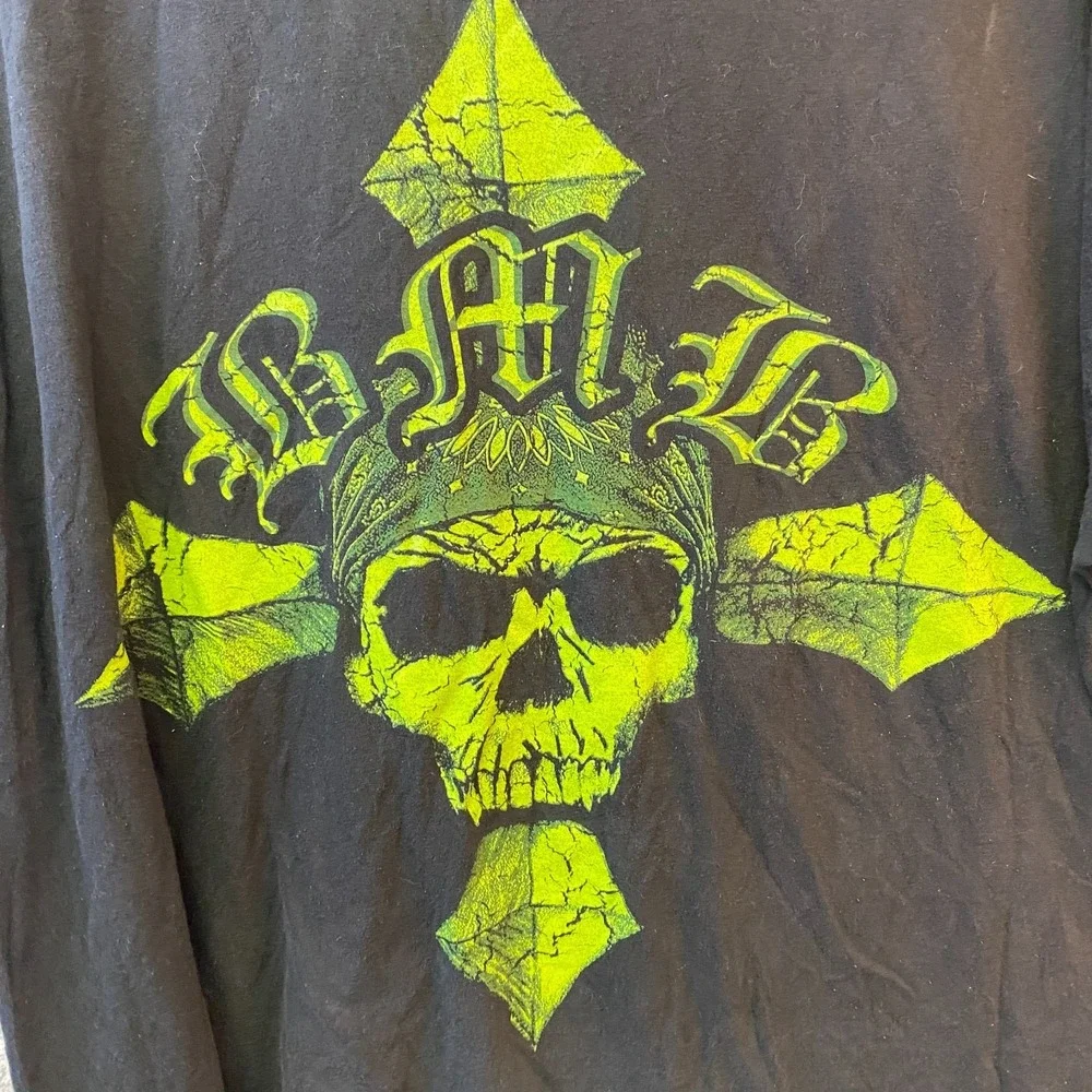 Bret Michaels Band Graphic T-Shirt 3XL Black Green Skull Gildan
